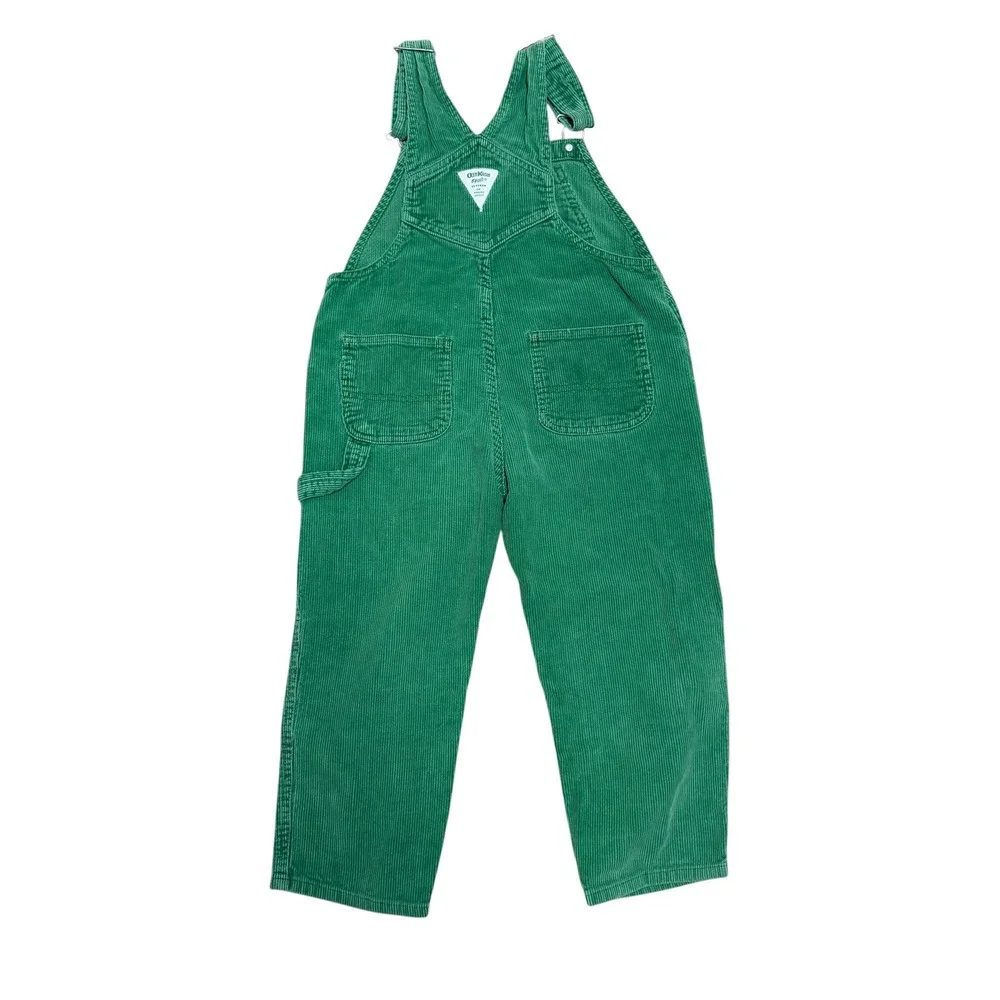OshKosh Bgosh Kids Vintage Green Corduroy Overalls Size 5